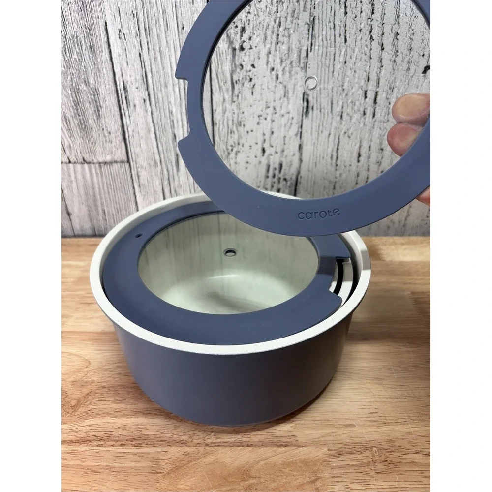 CAROTE 6 Piece Sauce Pan Set Blue With Detachable Handle